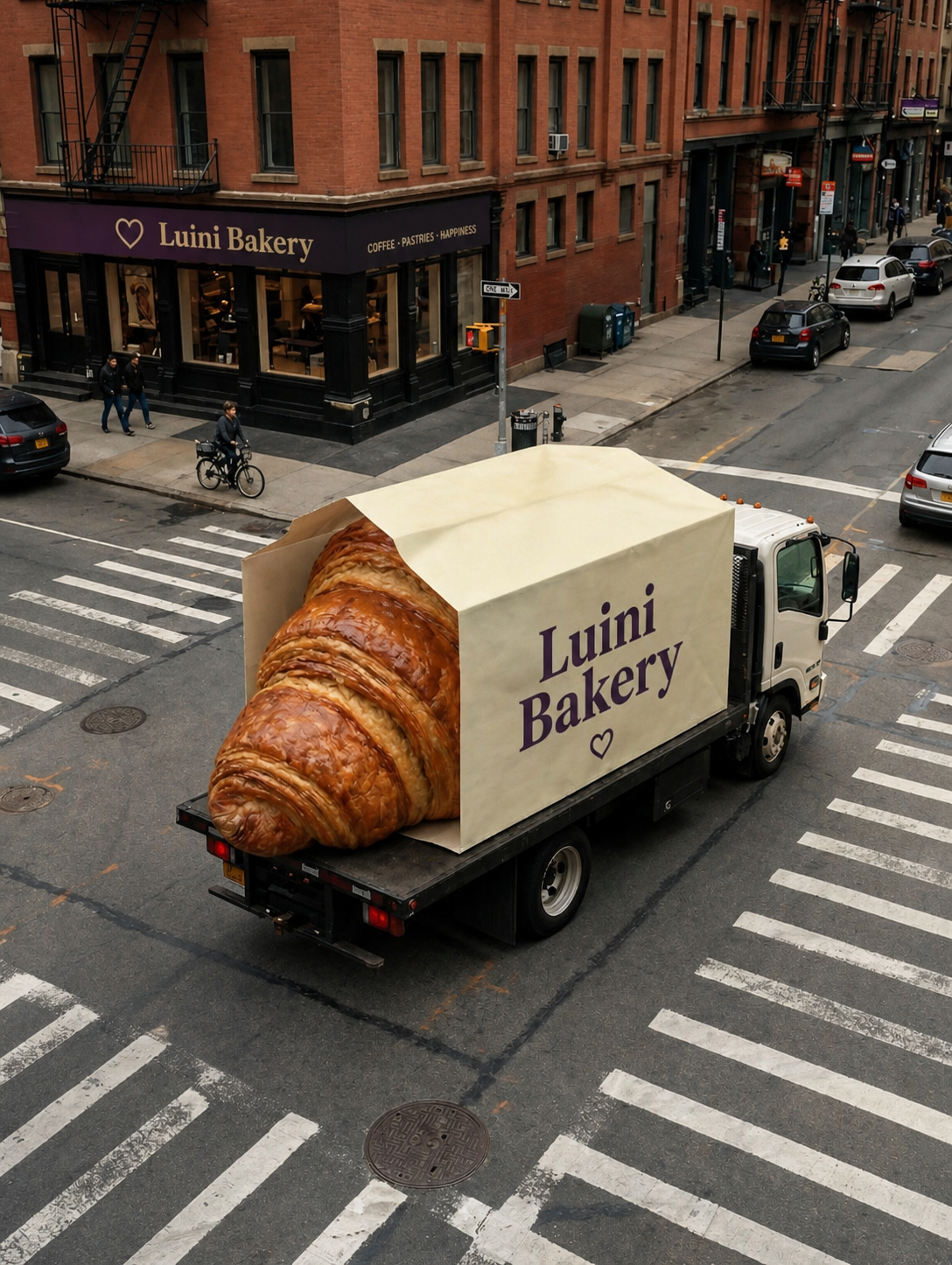 Luini Bakery giant croissant truck OOH concept